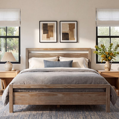 Loft Solid Wood Panel Bed