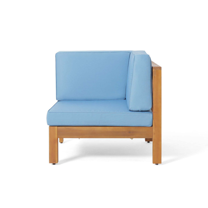 Brava X-Back Corner Chair, Wood, Blue
