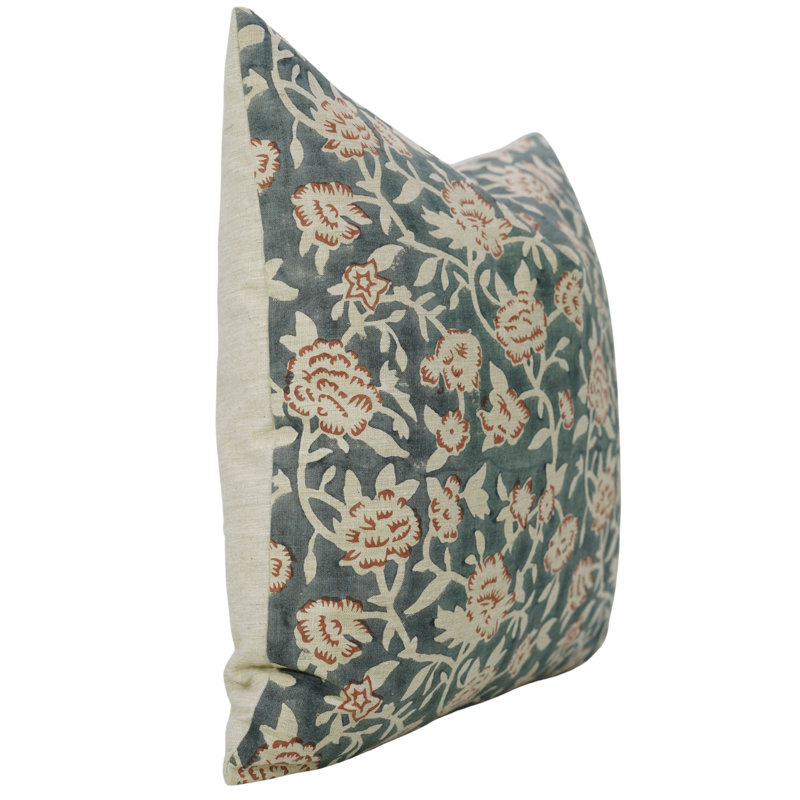 Coussin décoratif à imprimé bloc Fab Fabine - Mrignayani, gris, Rectangle H 36 po x l 14 po
