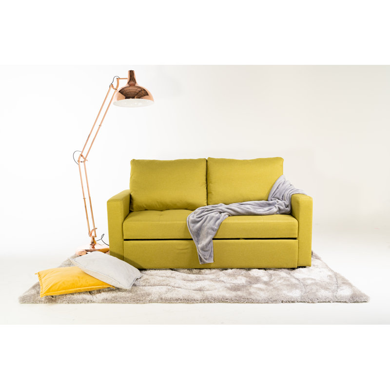 Devaeh 2 Seater Linen Blend Sleeper, Lime