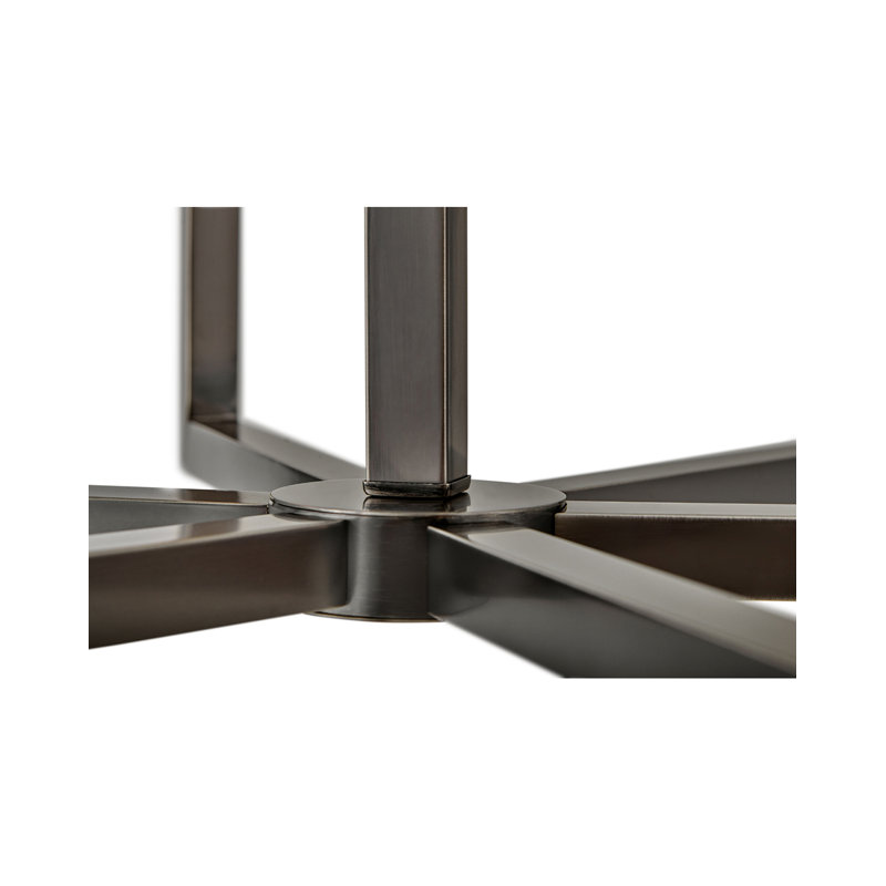 6 - Light Dimmable Geometric Chandelier, Black Oxide, 27"