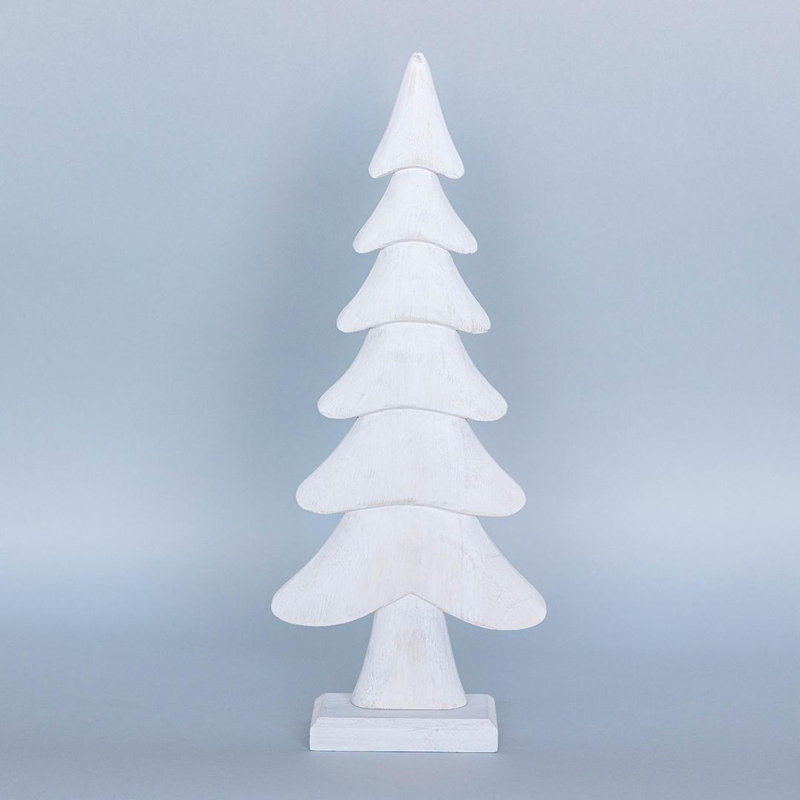Figurine sculptée sur une base, Blanc, H 16,5 po x l 3 po x P 2,5 po