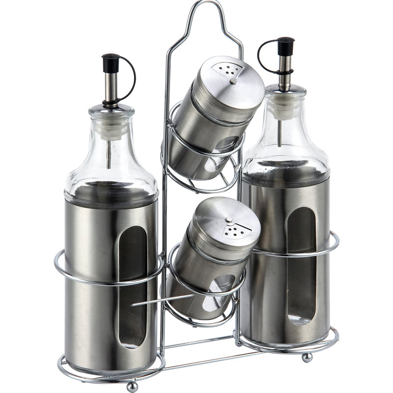 IH casadécor 5 Piece Twin Sauce Jars with Salt and Pepper Set