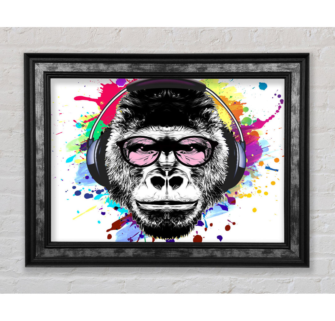 Gorilla Glasses Paint Splatter - Einzelner Bilderrahmen Kunstdrucke