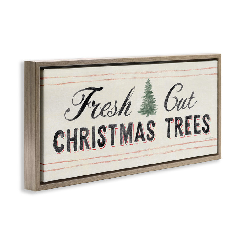 Arbres de Noël frais coupés rétro, H 11 po x l 25 po, Cadre flottant orme Montalcino