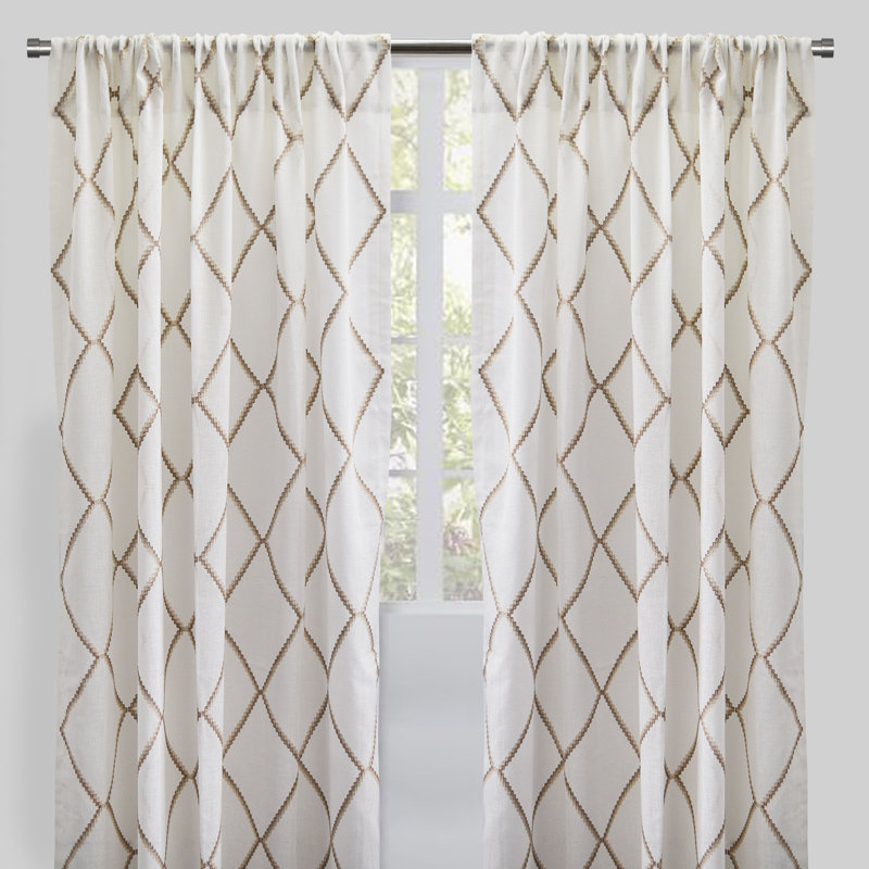Katie Semi Sheer Curtain, Beige