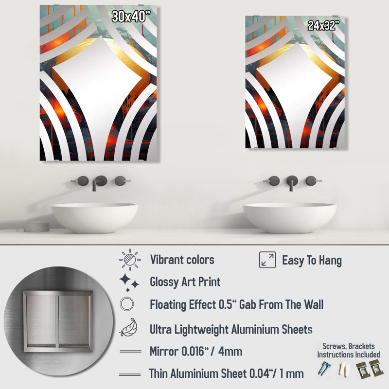 Sphere In Motion I - Miroir mural formes abstraites MIR137274, 40 po x 30 po