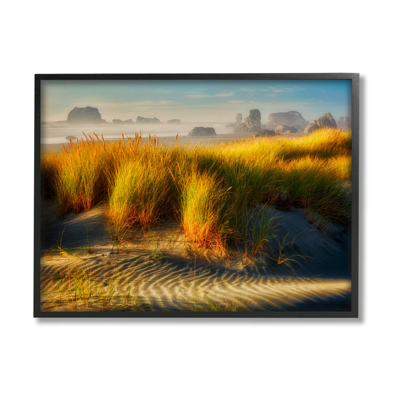 «Au-549-Giclee Sand Ripples Beach Landscape» par Dennis Frates, photographie, Giclée encadrée noir minuit