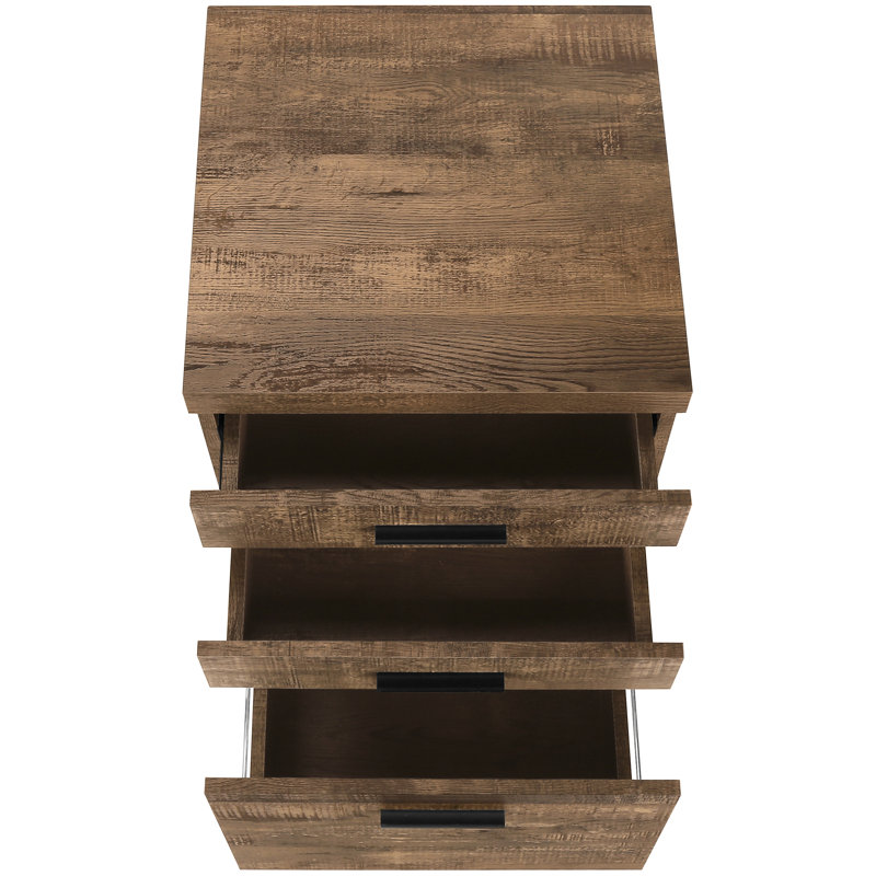 Classeur de bureau avec roulettes, brun, armoire de rangement efficace, stratifié brun, mobilité et fonctionnalité