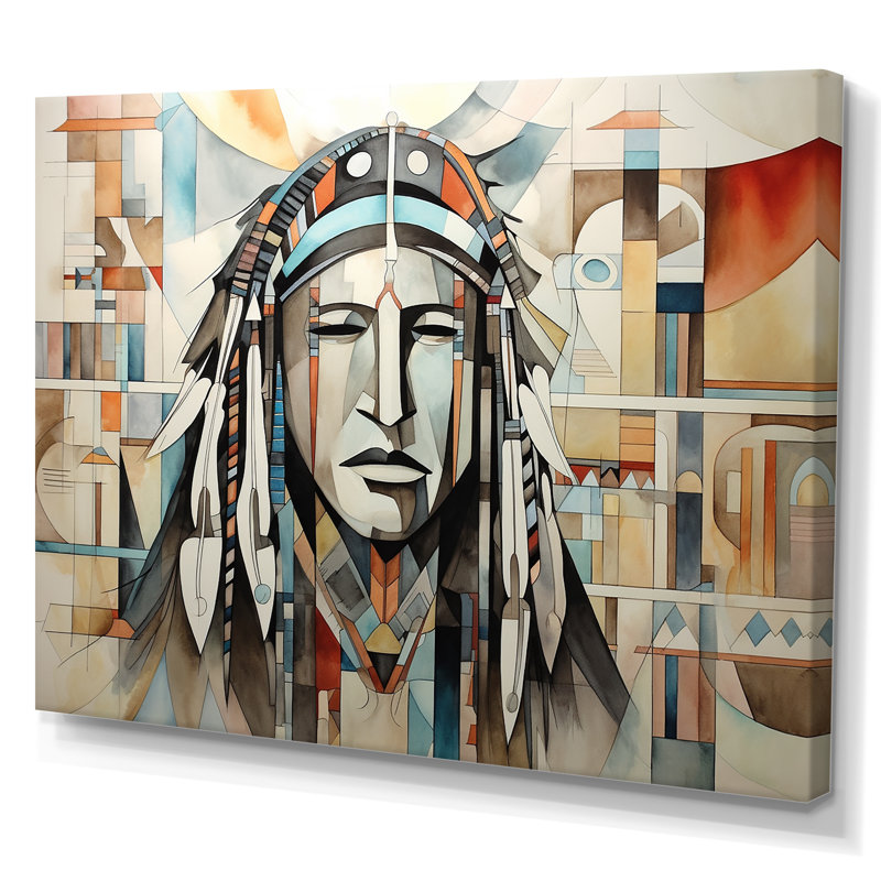 Impression sur toile Native Cherestic Cherokee, Toile tendue, H 16 po x l 32 po