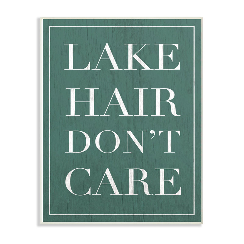 « the turquoise lake cheveux not care », impression, H 15 po x l 10 po x P 0,5 po, Plaque murale