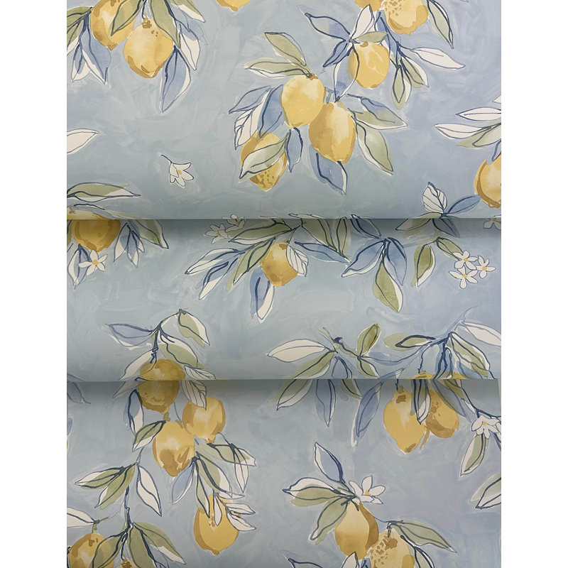 Papier peint citronnade limonade, Bleu clair