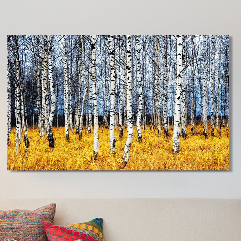 «Birch Trees 2», reproduction de photo sur toile tendue, H 18 po x l 30 po x P 1 po
