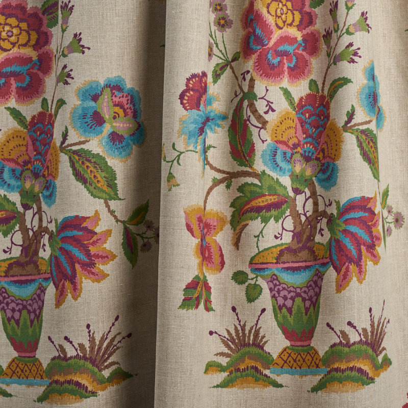 Ashford Linen Fabric, Mulberry/Natural