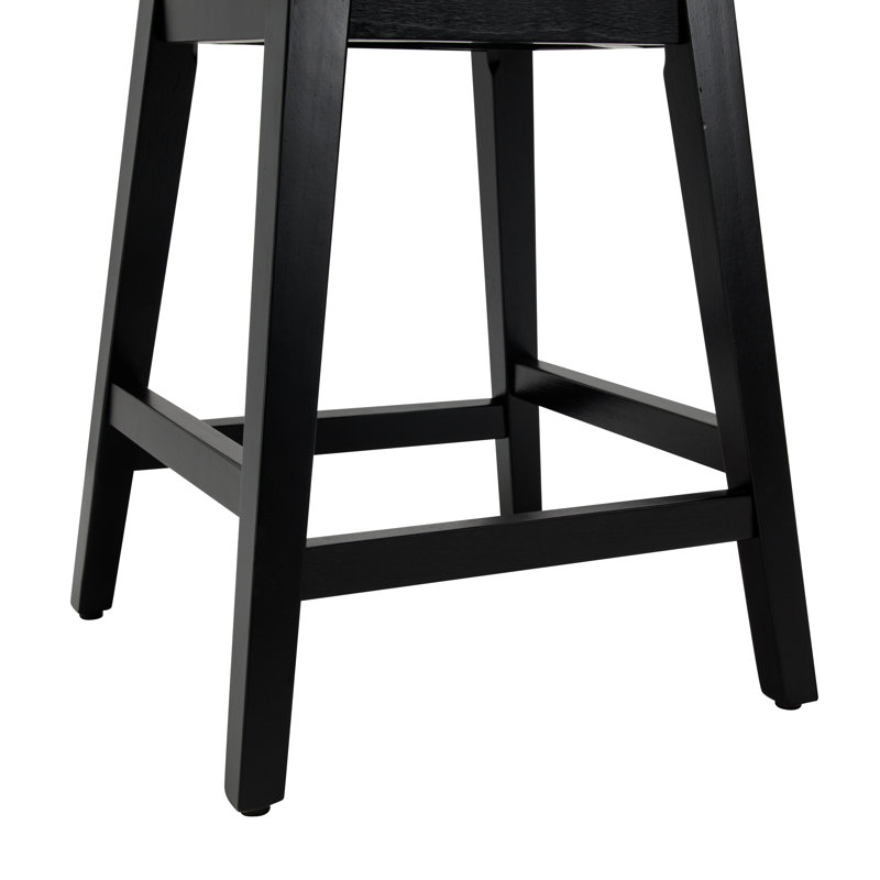 Vintage Brown Swivel Adjustable Wood Counter Stools, Set of 2