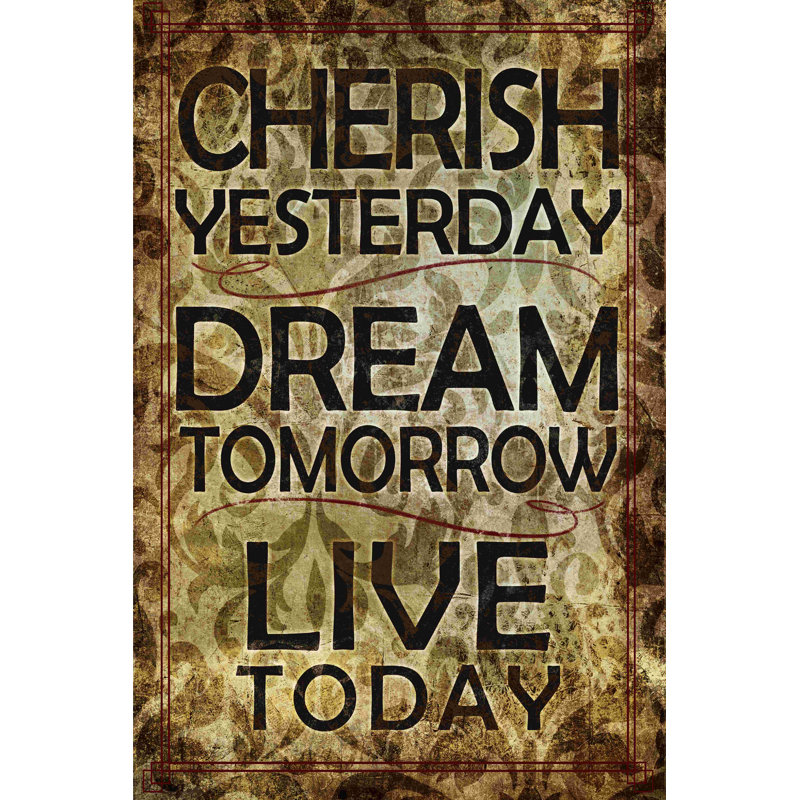 «Cherish», art textuel sur toile tendue, H 36 po x l 24 po