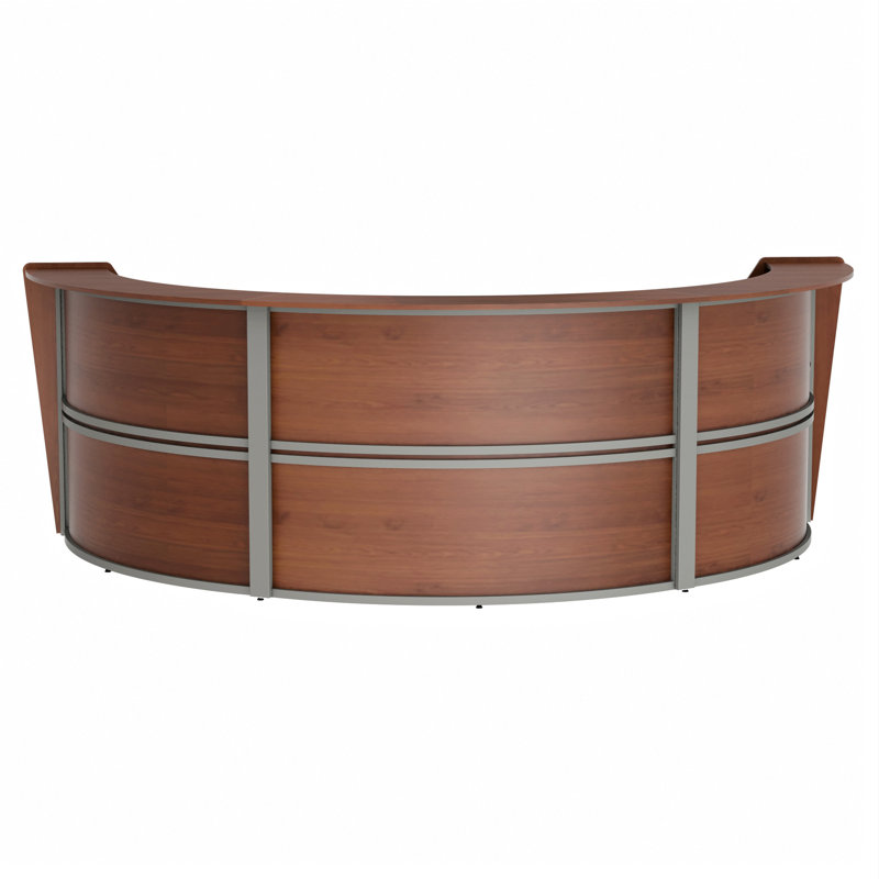 Pecora 3 Person U-Shaped Synthetic Laminate Reception Desk, Cherry