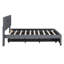Lit plateforme double tapissier avec tête de lit à motif brique et gigogne simple TG, tissu en lin gris-118662252-118662253