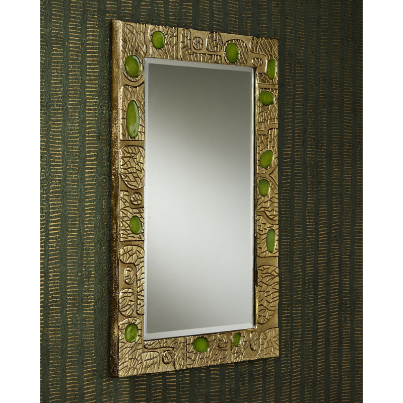 Beau Cast Aluminum, Enamel Beveled Mirror