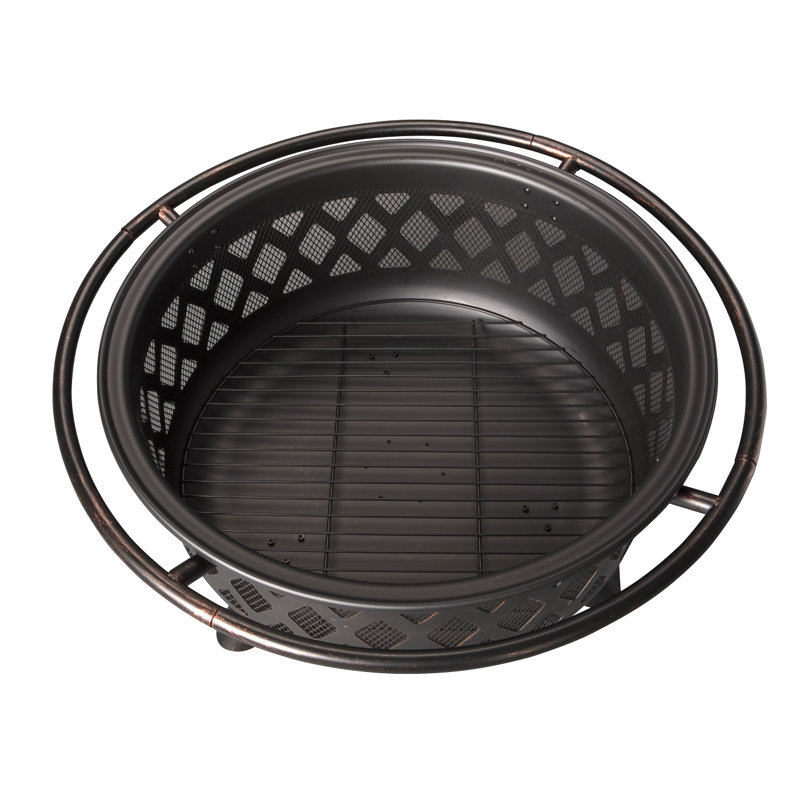 Bronze Lattice Design Wood Burning Outdoor Fire Pit