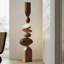Sculpture empilée à la main en bois d'hévéa
