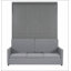 Grand lit escamotable mural avec coussin, gris-629775928-629775879