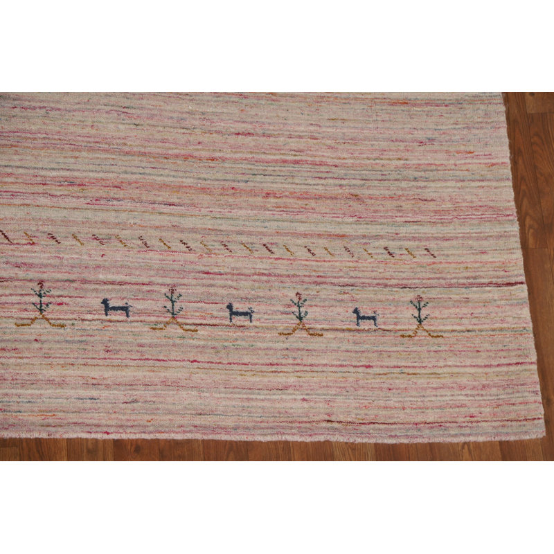 Tapis indien rayé Gabbeh 8 x 10
