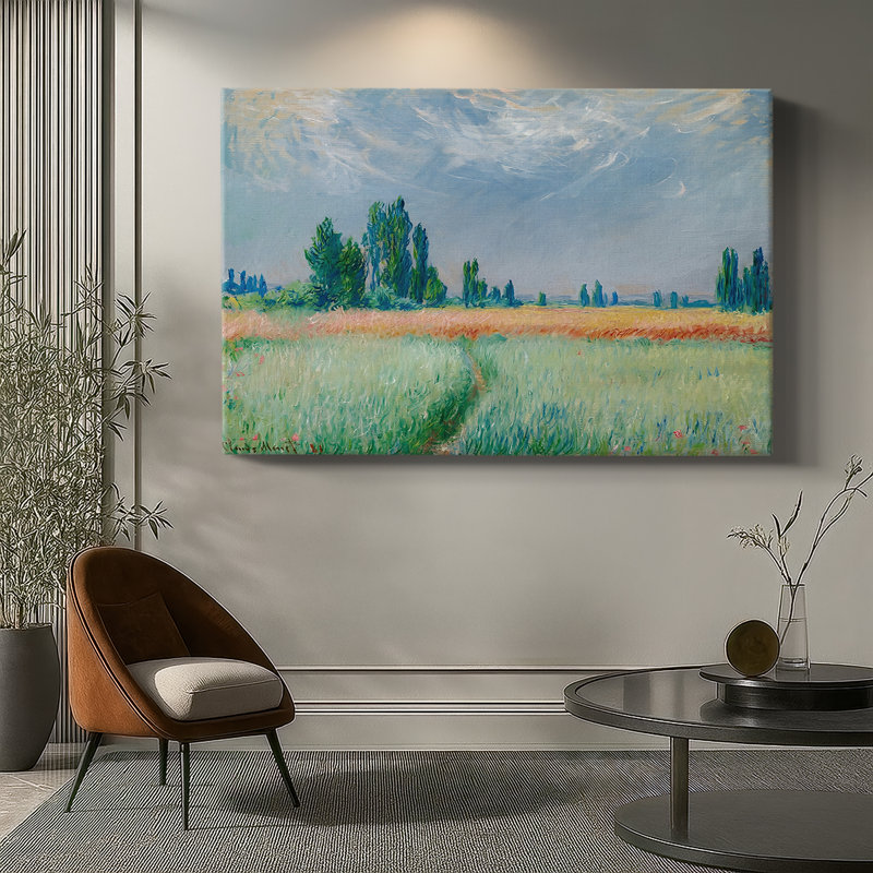Oat and Poppy Field, Giverny-Claude Monet-Gallery Wrapped Canvas-1890, 24 x 36