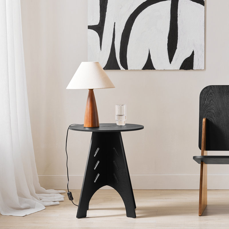 Matrim Solid Wood End Table, Black