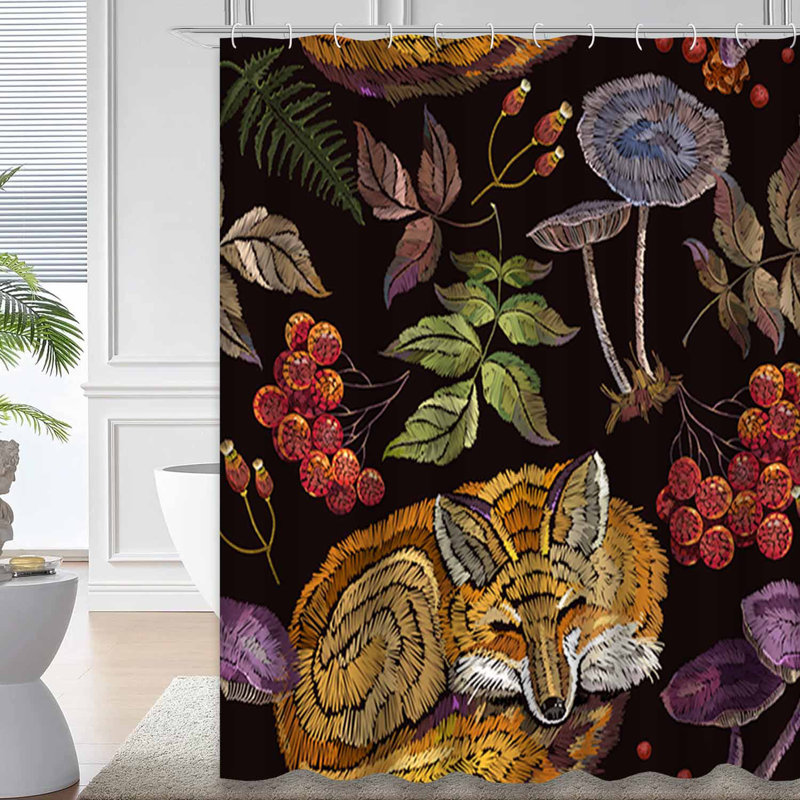 Rideau de douche Sleeping Fox, L 72 po x l 84 po
