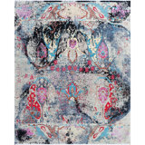 Hand Knotted Wool Abstract Area Rug in Gray/Multi