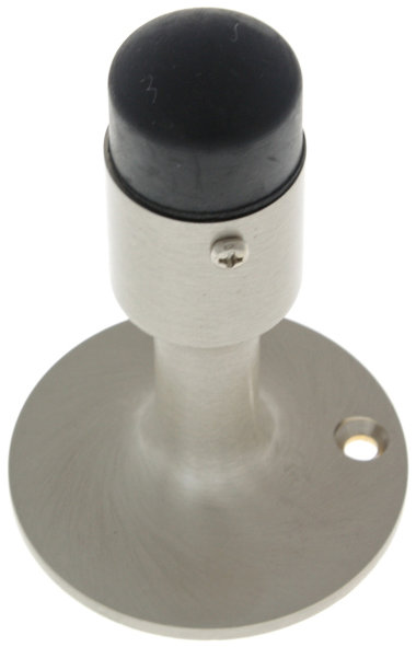 Solid Brass Baseboard Stop, Satin Nickel