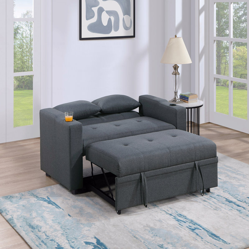 Canapé-lit de style contemporain gris anthracite, Gris anthracite