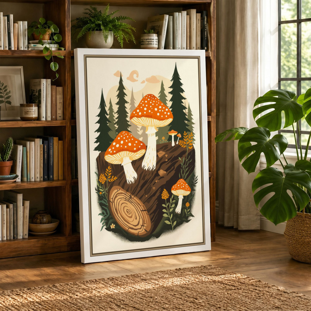 Woodland Mushrooms Botanical - Wrapped Canvas