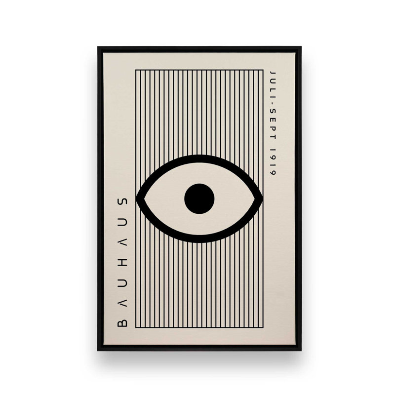 Impression sur toile avec cadre géométrique Bauhaus, H 18,75 po x l 12,75 po, Noir satiné