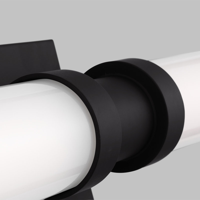 Hasley Single Frosted Dimmable LED Vanity Light, Midnight Black