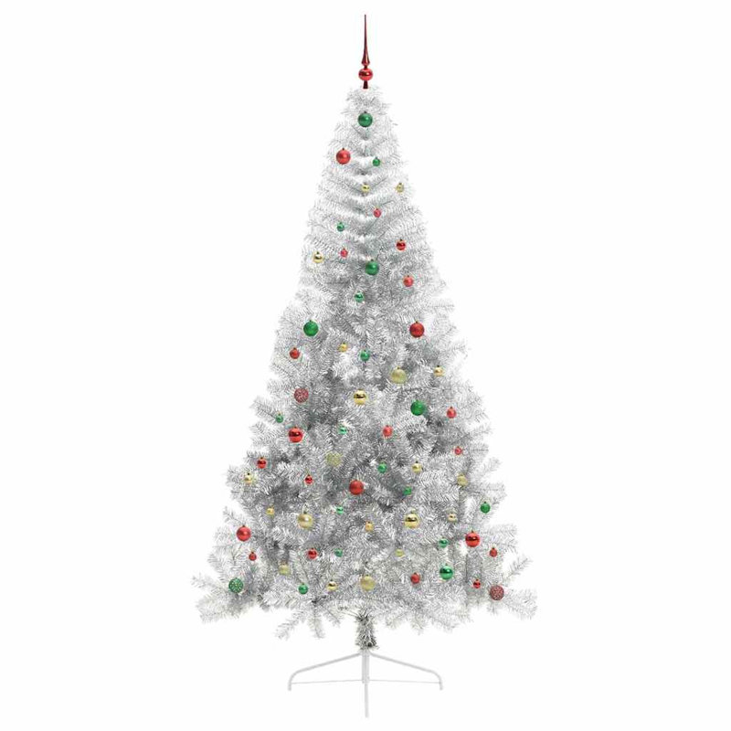  Artificial Pre-lit Christmas Tree PET, 7.87' H, Red/Green/Gold