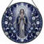 Panneau de vitrail de lune en forme de fleur, H 12 po-1677857352