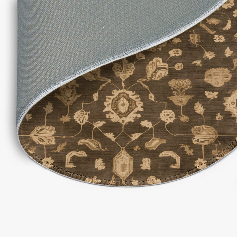 Tapis intérieur et extérieur brun Overdyed, Rond 5 pi
