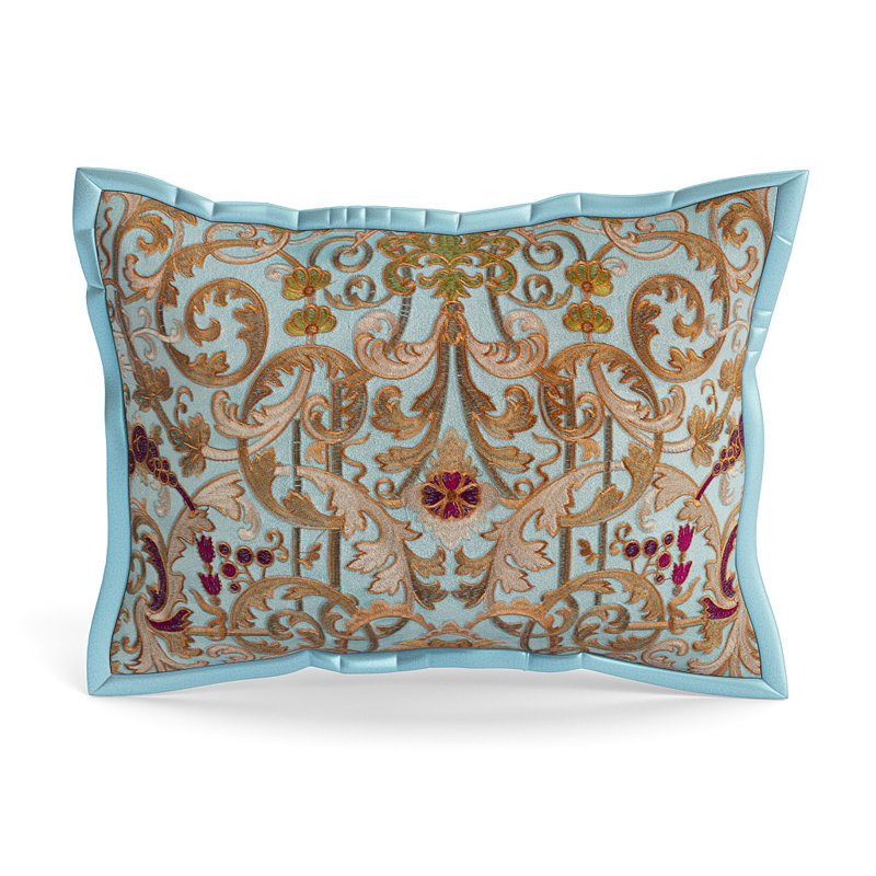 The Met x Ann Gish Venezia 36" W Polyester Lumbar Rectangular Pillow Cover & Insert, Blue, 12"H x 16"W