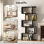 Bibliothèque géométrique à 5 niveaux, ensemble de 2 tablettes en forme de S, 62,6 po de hauteur, diviseur de pièce, présentoir décoratif-1237869782