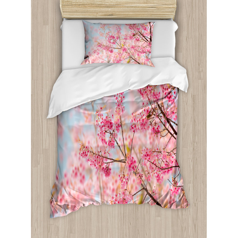 Farmhouse / Country Floral Duvet Cover, Twin Duvet Cover + 1 Standard Sham