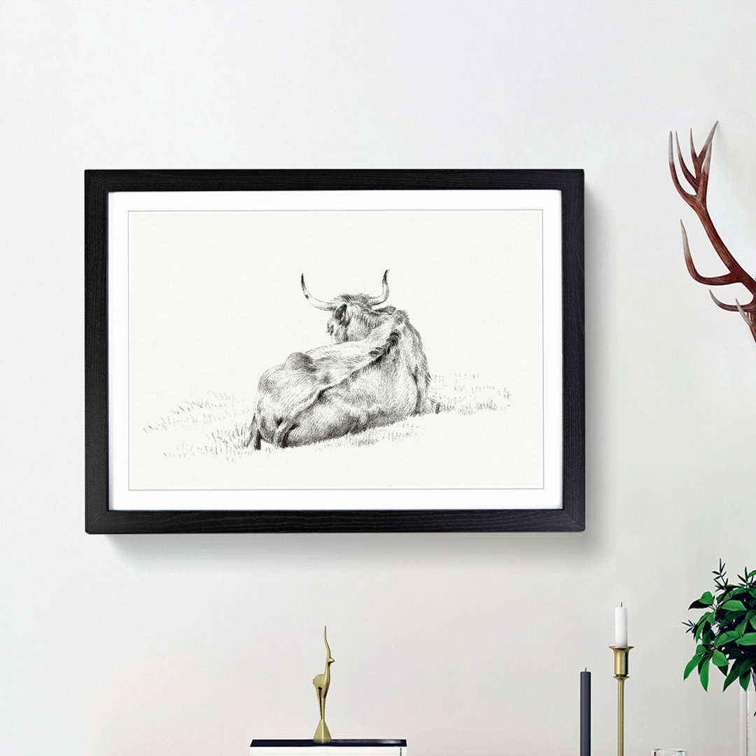 Lying Cow by Jean Bernard - Framed Print