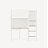 Twin sized loft metal bed with white for bedroom and dormitory, with built-in charging station and LED lighting-1425579735-1425579733