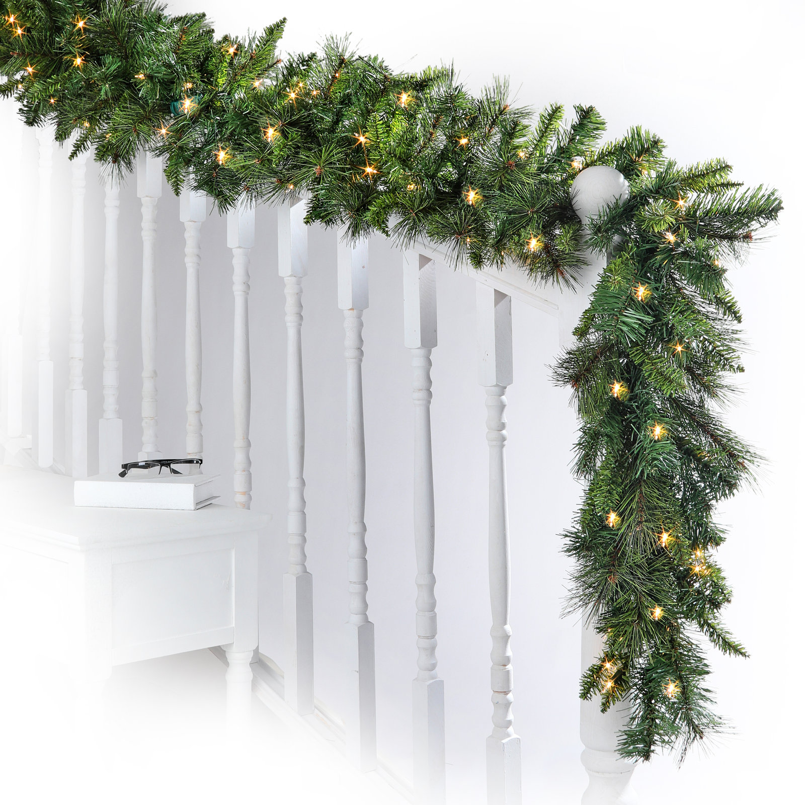 108'' in. Lighted Faux Pine Garland