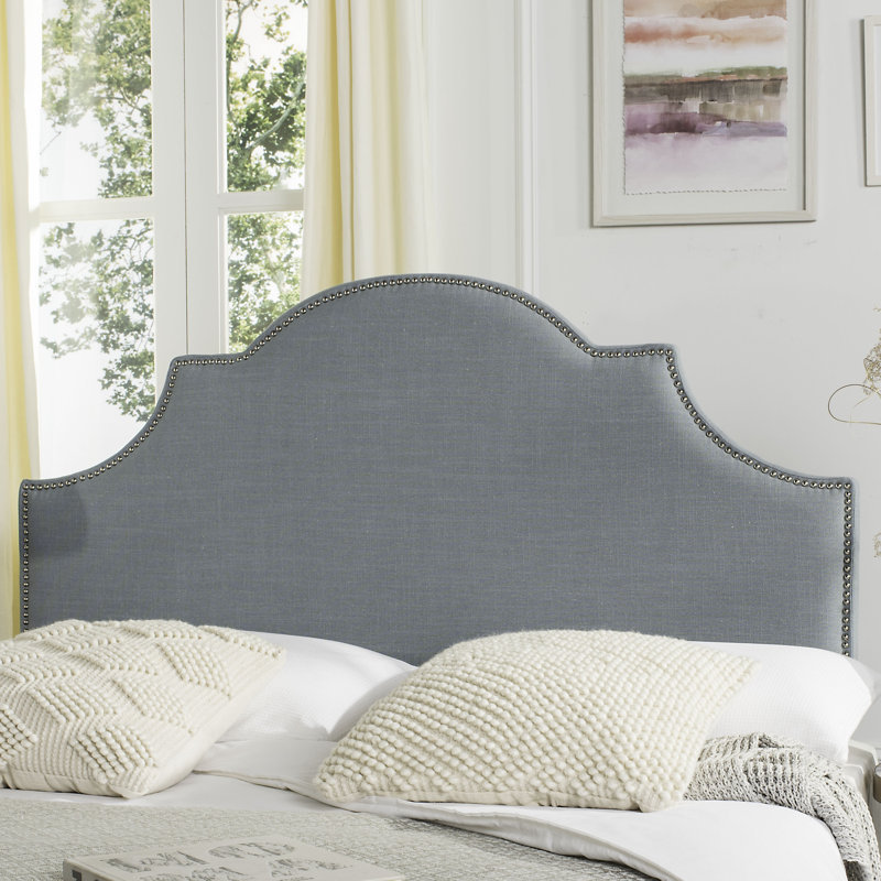 Caswell Upholstered Headboard, Sky Blue, King, Polyester