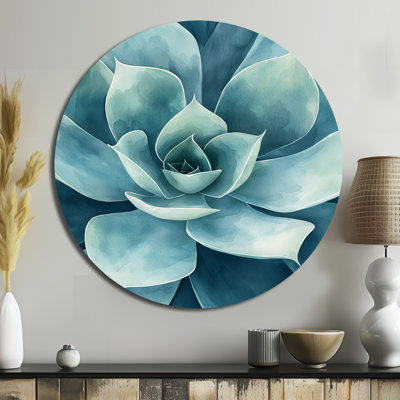 «Desert Succulent Leaves I», reproduction d'art sur métal vert traditionnel, feuilles rondes, art mural en métal