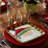 Old St. Nick Square Salad Plate - Green Hat
