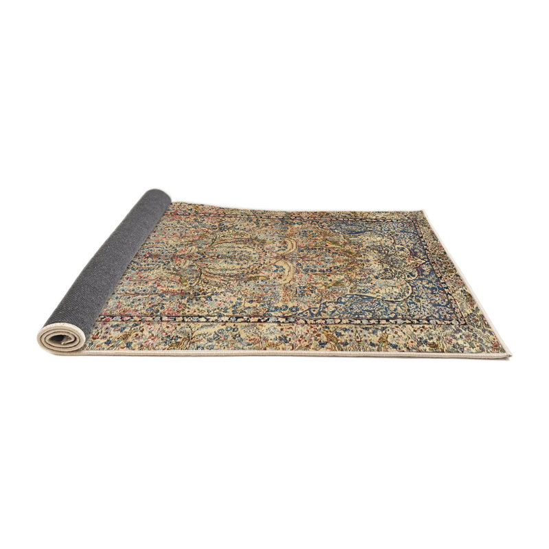 Tapis traditionnel beige / vert Parthena, Carré 5 pi