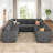 Anureet Latitude Run® U Shaped Modular Sofa Bed Convertible Sleeper Sectional-1610390094